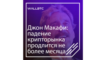 Макафи: упадок криптовалютного рынка продлится не более 30 дней