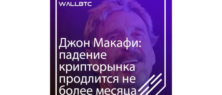 Макафи: упадок криптовалютного рынка продлится не более 30 дней
