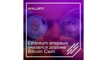 Ethereum впервые оказался дороже Bitcoin Cash