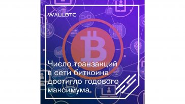 Число транзакций в сети биткоина достигло годового максимума